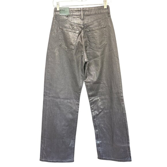 Wild Fable High-Rise Baggy Jeans Women 00 Silver Metallic Relaxed Fit Style - Picture 2 of 7